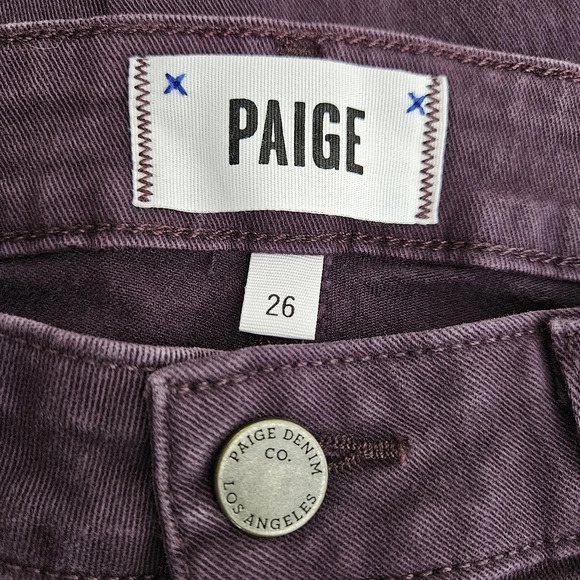 Paige Verdugo Ankle Skinny Jeans Vamp Red Purple Slim Denim 26 - Picture 4 of 7